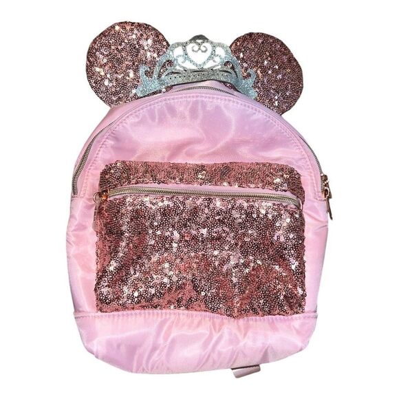 Disney Cruise Line Minnie Ears Sequin Pink Backpack Bibbidi Bobbidi Boutique - Picture 1 of 6
